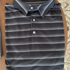 Cutter & Buck Black and Gray Patterned Polo
